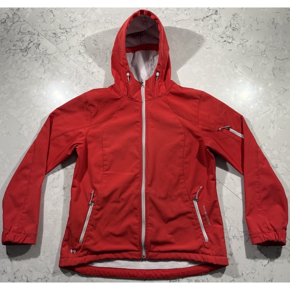 Black Diamond Double Diamond Soft Shell Jacket Womens Large Red Fleece Lined
